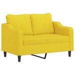 vidaXL Ensemble de canapés 4 Pièces avec coussins Jaune clair Tissu