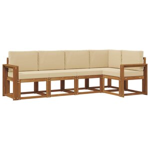 vidaXL Ensemble de canapés d'extérieur 5 pc Naturel et Beige