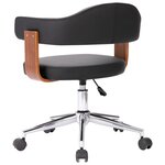 vidaXL Chaise pivotante à manger Noir Bois courbé et similicuir