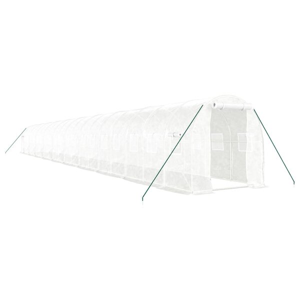 vidaXL Serre avec cadre en acier blanc 40 m² 20x2x2 m
