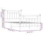 vidaXL Cadre de lit métal sans matelas avec pied de lit noir 100x190cm