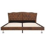 vidaXL Cadre de lit Marron Similicuir daim 180 x 200 cm