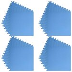 vidaXL Tapis de sol de piscine 24 Pièces Bleu 8 64 ㎡ Mousse EVA