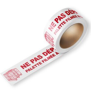 Ruban adhésif – paquet de 6 rouleaux 50 mm x 132 m avec message "Ne pas dépalettiser" – Bulteau Systems