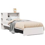 vidaXL Lit bibliothèque sans matelas blanc 90x200cm bois de pin massif