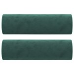 vidaXL Canapé 2 places avec oreillers vert foncé 120 cm velours