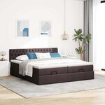 VidaXL Cadre de lit ottoman avec matelas marron foncé 160x200 cm tissu