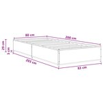 vidaXL Cadre de lit Chêne noir 80 x 200 cm Bois d'ingénierie
