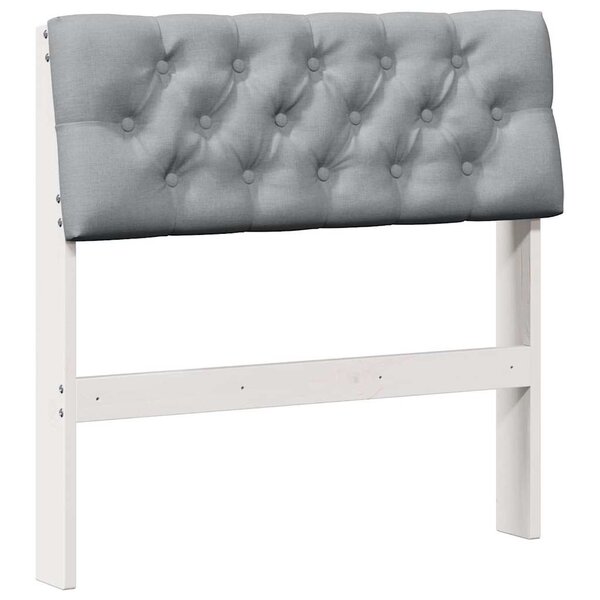 vidaXL Tête de lit capitonnée Gris clair 80 cm Pin massif