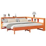 vidaXL Lit bibliothèque sans matelas cire marron 200x200 cm pin massif