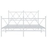 vidaXL Cadre de lit métal sans matelas et pied de lit blanc 140x200 cm