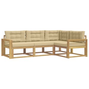 vidaXL Ensemble de canapés d'extérieur 3 pc Blanc et Beige Polyester
