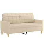 vidaXL Ensemble de canapés 2 Pièces avec coussins Crème Tissu