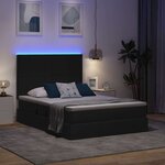 vidaXL Lit avec rangement et LED Noir 140 x 200 cm Polyester