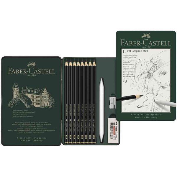 Kit PITT GRAPHITE Matt  étui de 11 pièces FABER-CASTELL