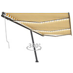 vidaXL Auvent automatique capteur de vent/LED 600x300cm Jaune et blanc