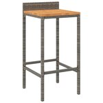 vidaXL Ensemble de bar jardin 5 Pièces gris poly rotin/bois massif acacia