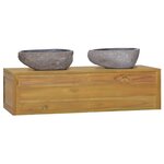 vidaXL Armoire murale de salle de bain 110x45x30 cm Teck solide