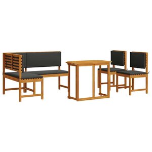vidaXL Ensemble de banc de jardin 4 Pièces Marron Bois d'acacia massif
