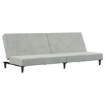 vidaXL Canapé-lit à 2 places avec repose-pied gris clair velours