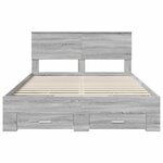 vidaXL Cadre de lit Gris Sonoma 140 x 190 cm Bois d'ingénierie