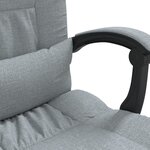 vidaXL Fauteuil de massage inclinable de bureau Gris clair Tissu