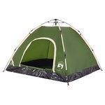 vidaXL Tente de camping 3 personnes vert libération rapide