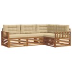vidaXL Ensemble de canapés d'extérieur 4 pc Naturel et Beige