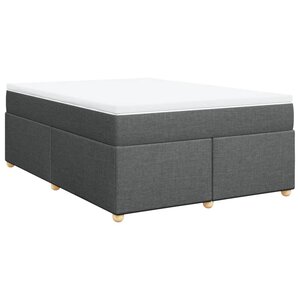 vidaXL Sommier à lattes de lit avec matelas Gris foncé 140x200cm Tissu
