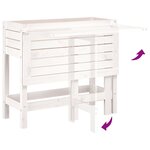 vidaXL Jardinière de jardin avec plateau pliant blanc bois pin massif