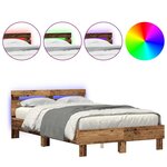 vidaXL Cadre de Lit en Bois d'Ingénierie Bois Vieilli 135 x 190 cm Durable