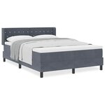 Lit Box Spring vidaXL avec Matelas Gris Foncé 160x200 cm Velours