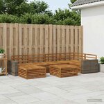 vidaXL Ensemble de canapés d'extérieur 7 Pièces Naturel