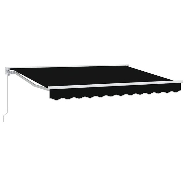 vidaXL Auvent Rétractable Noir 350x200 cm tissu