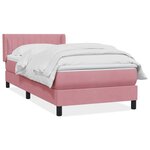 vidaXL Sommier à lattes de lit avec matelas rose 90x210 cm velours