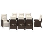 vidaXL Set de salle à manger de jardin 9 pièces en poly rattan marron