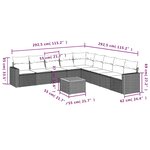 vidaXL Salon de jardin 10 Pièces avec coussins gris résine tressée