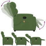 vidaXL Fauteuil de massage inclinable Vert clair Velours
