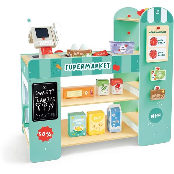 Hape E3233 - Supermarché en bois avec accessoires et scanner