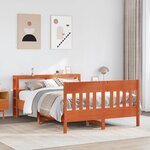 vidaXL Cadre de lit sans matelas cire marron 140x200cm bois pin massif