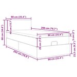 vidaXL Cadre de lit ottoman avec matelas bleu foncé 90x200 cm velours