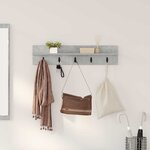 vidaXL Porte-manteau mural avec étagère Gris béton 80 x 10.5 x 18 cm