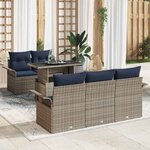 vidaXL Ensemble de canapé de jardin avec coussin 6 Pièces Gris polyrotin