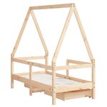 vidaXL Cadre de lit enfant avec tiroirs 70x140 cm bois de pin massif