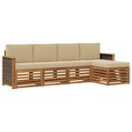 vidaXL Ensemble de canapés d'extérieur 5 pc Naturel et Beige