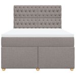 vidaXL Sommier à lattes de lit avec matelas Taupe 140x200 cm Tissu