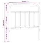 vidaXL Tête de lit métal blanc 80 cm