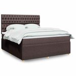 vidaXL Sommier à lattes de lit avec matelas Marron foncé 180x200 cm