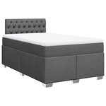 vidaXL Sommier à lattes de lit avec matelas Gris foncé 120x200cm Tissu