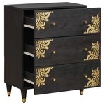 vidaXL Buffet Noir 60 x 33 x 75 cm Bois de mangue massif